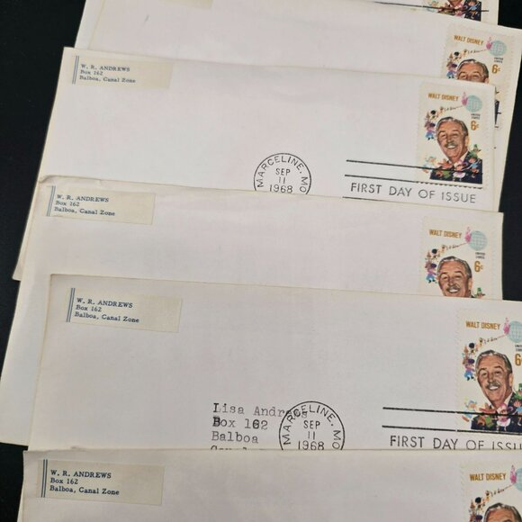 1968 First Day Of Issue Walt Disney Commemorative Stamp Envelopes 20 Lot LI3007 - Picture 3 of 9